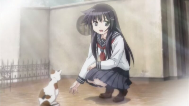 Girl in School Uniform — White, Calm