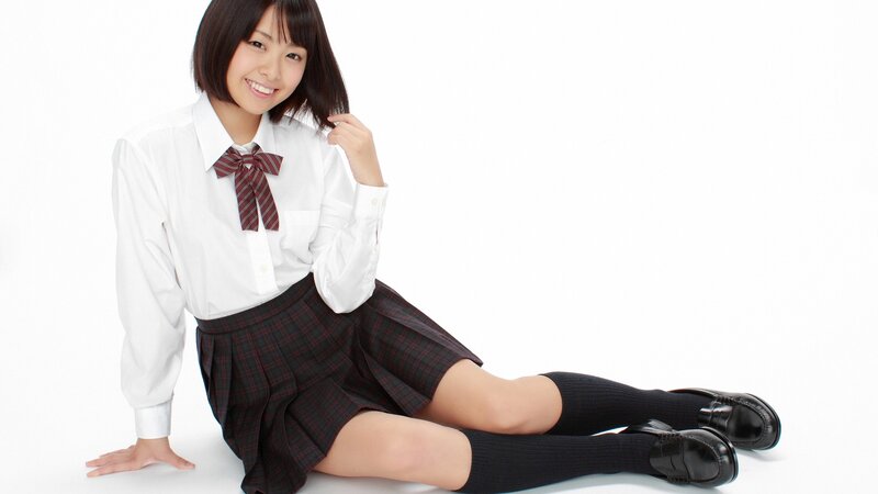 Girl in School Uniform — White, Neutral, Photograph, White Shirt