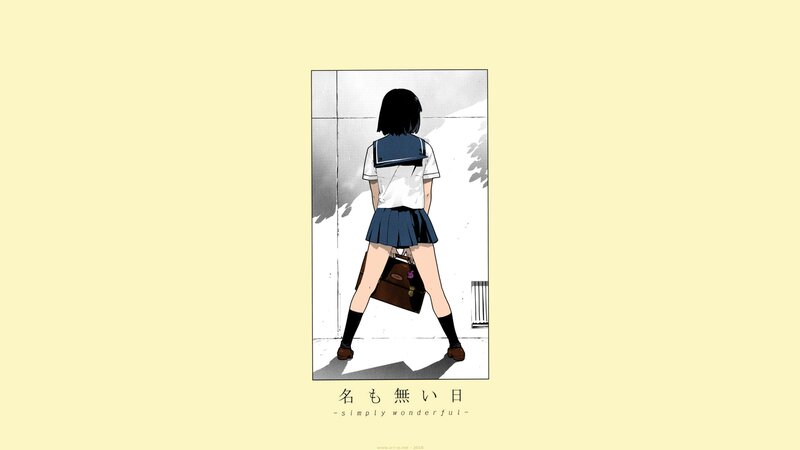 Girl in School Uniform — Yellow, Calm