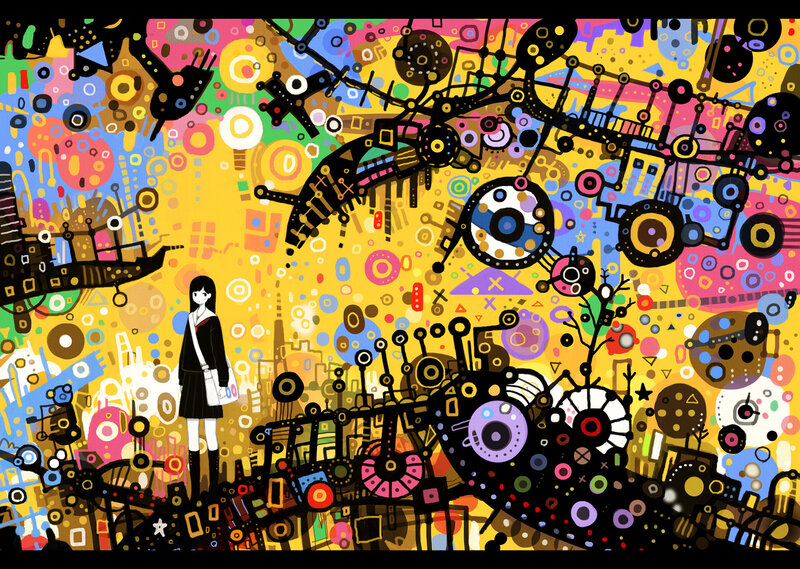 Girl in School Uniform — Yellow, Chaotic