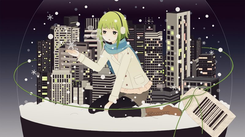 girl in snow globe city