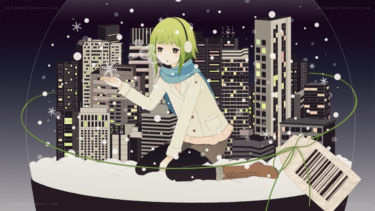 girl in snow globe city
