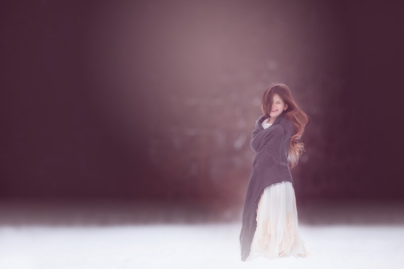 Girl in Snow — White