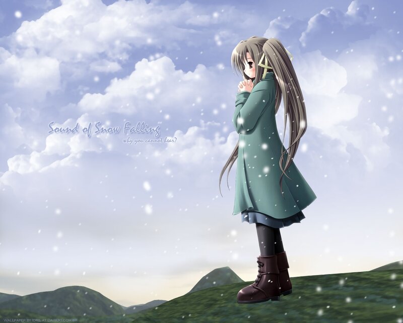 girl in snowfall