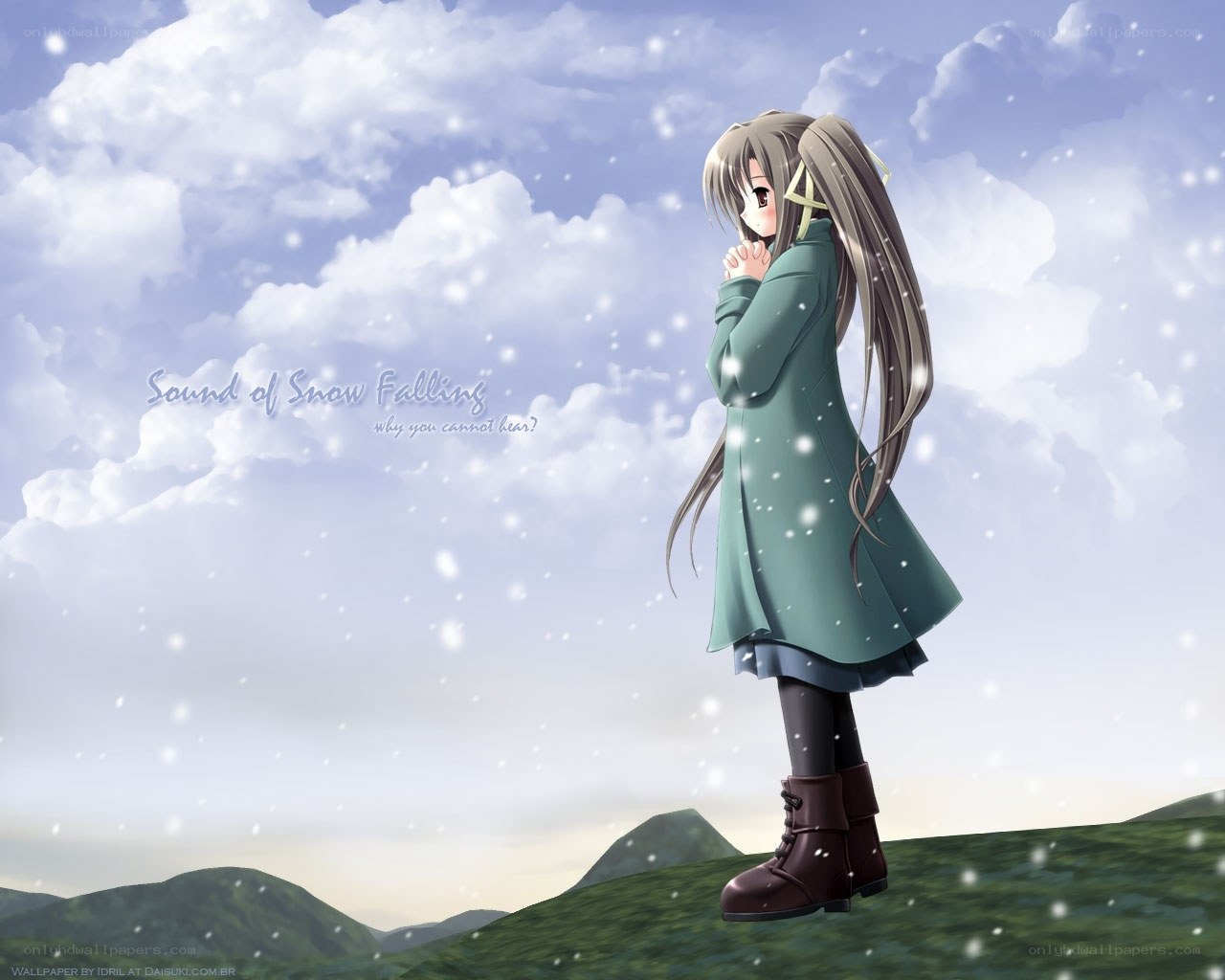girl in snowfall