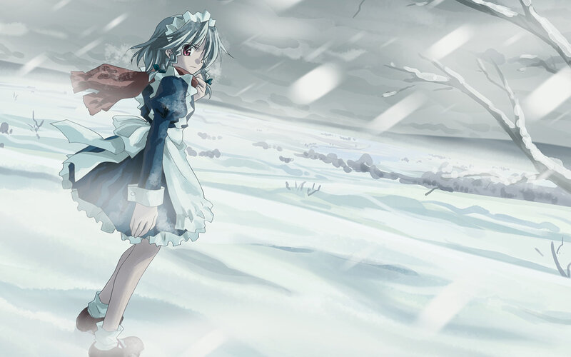 girl in snowy landscape