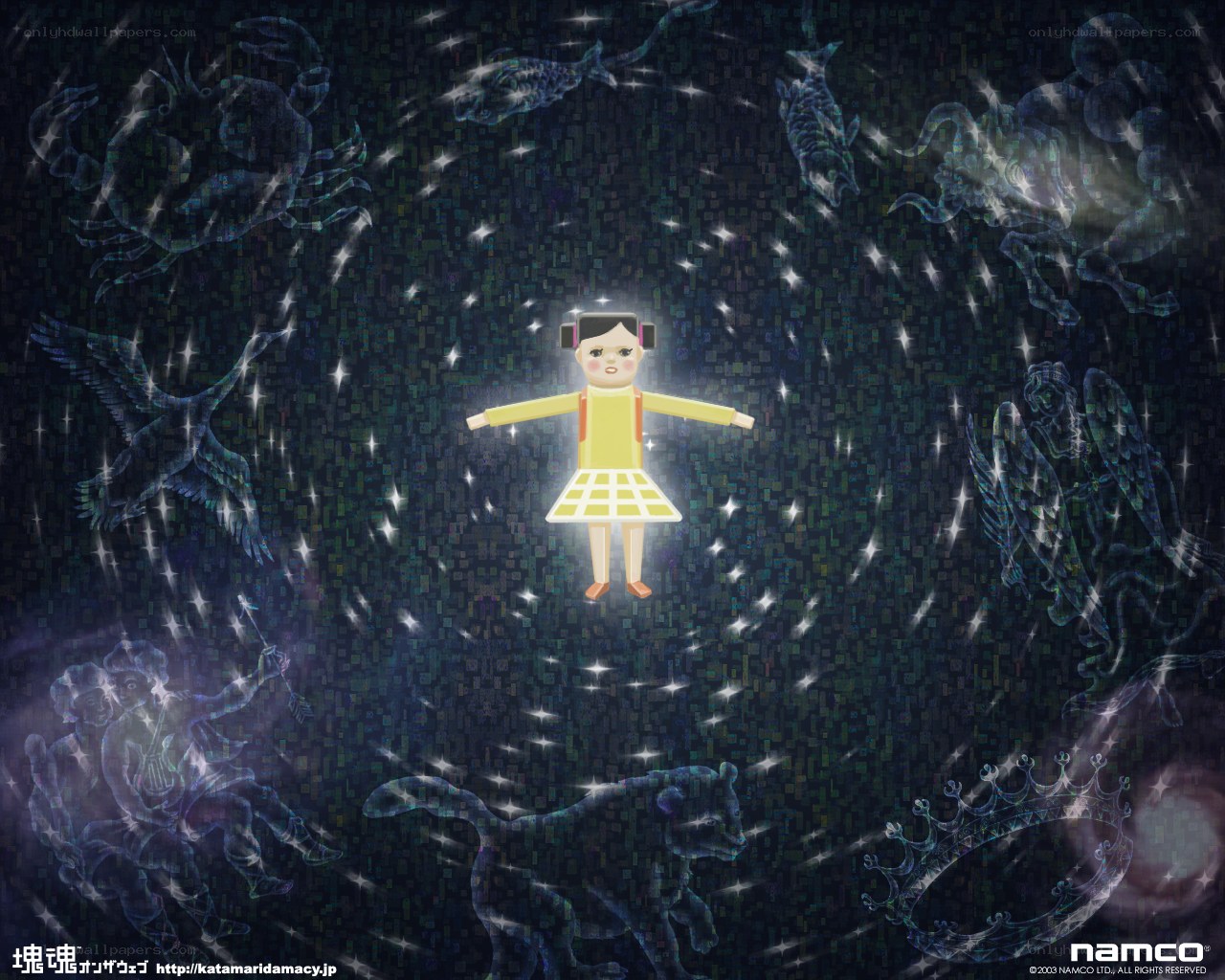 Girl in starry cosmos