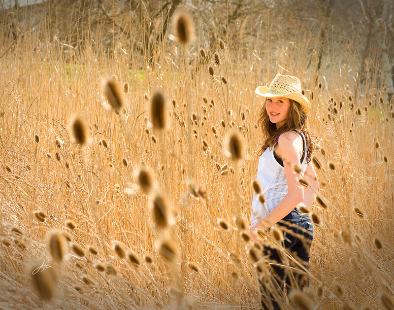 Girl in Straw Hat — Golden