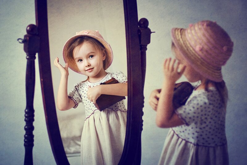 Girl in Straw Hat — White
