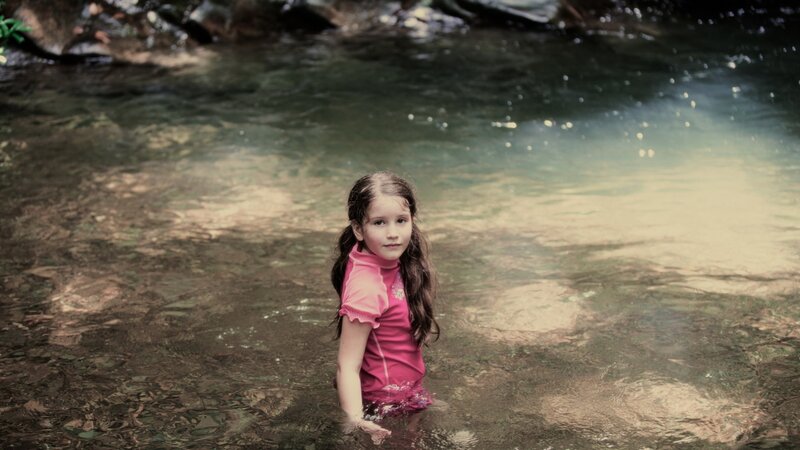 girl in stream