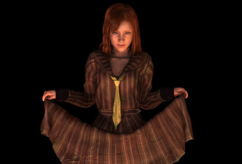 girl in striped dress