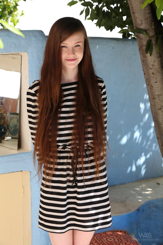 Girl in striped dress