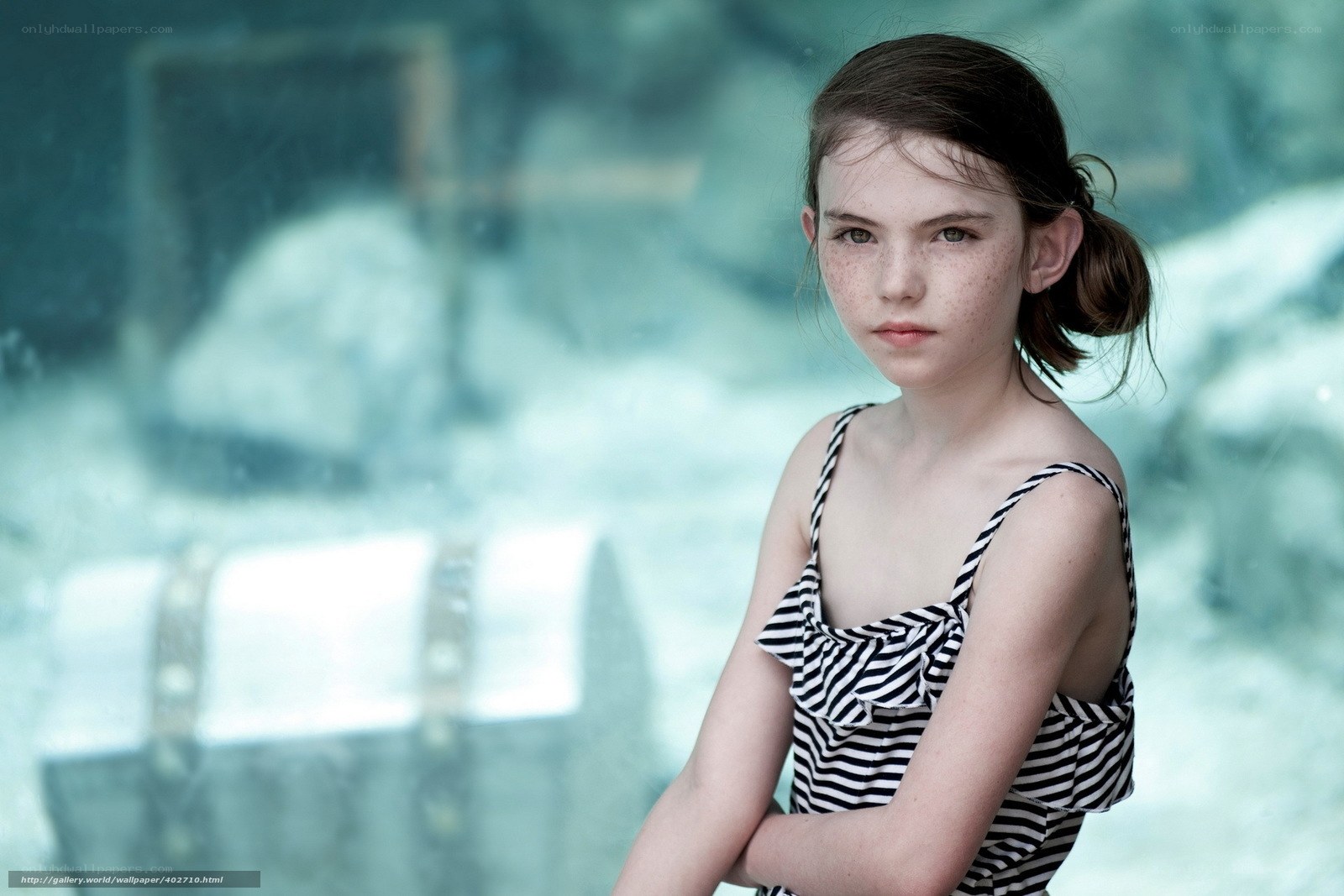 girl in striped dress
