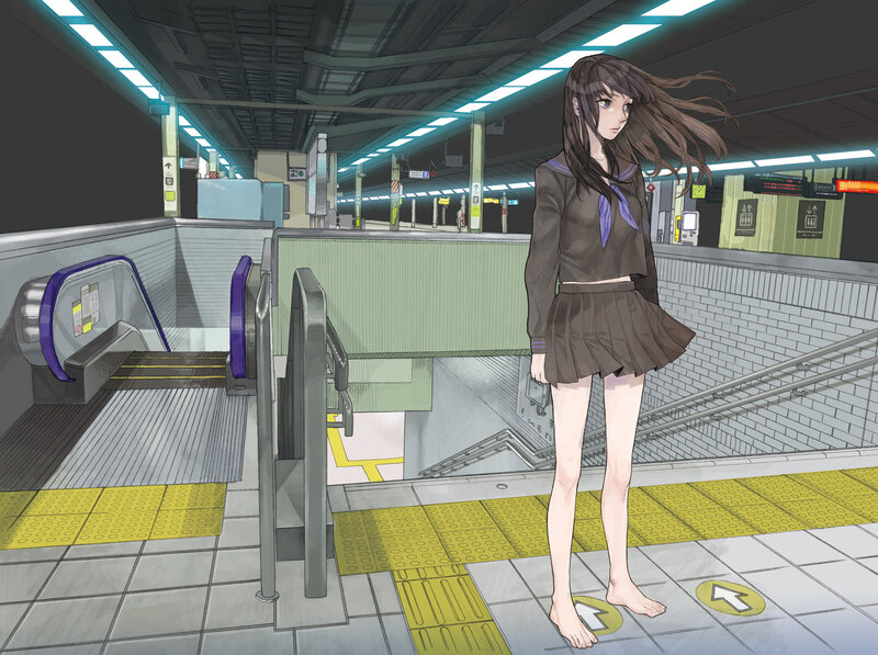 Girl in subway station