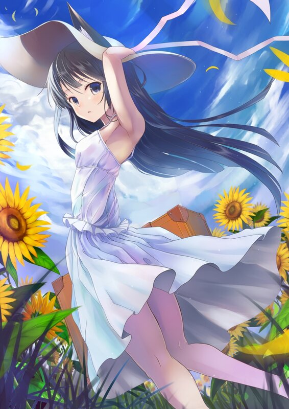 girl in sunflower field