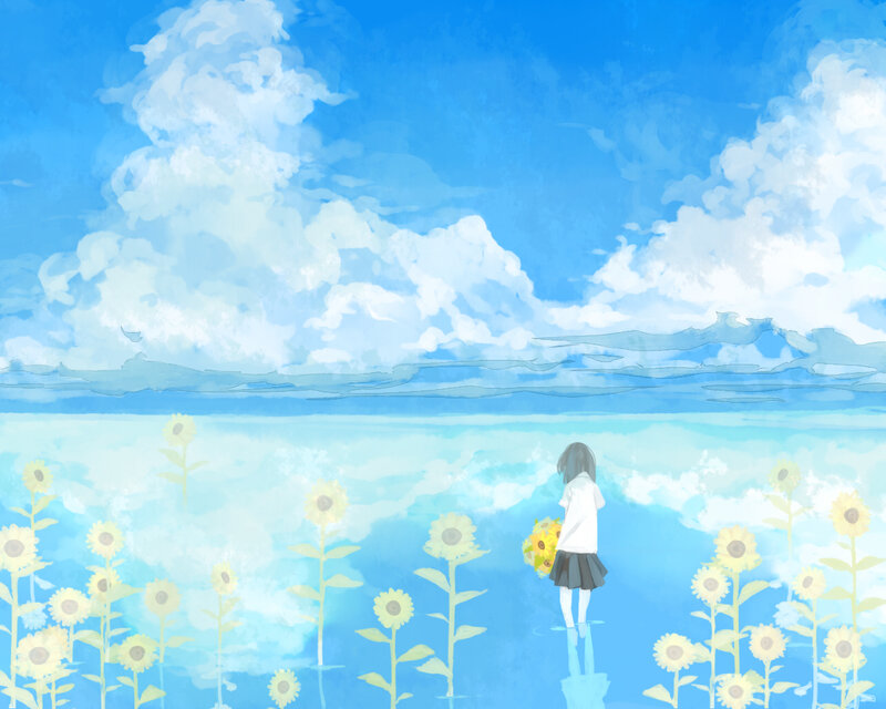 girl in sunflower field