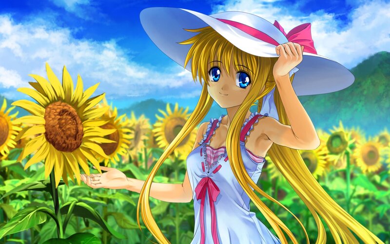 girl in sunflower field