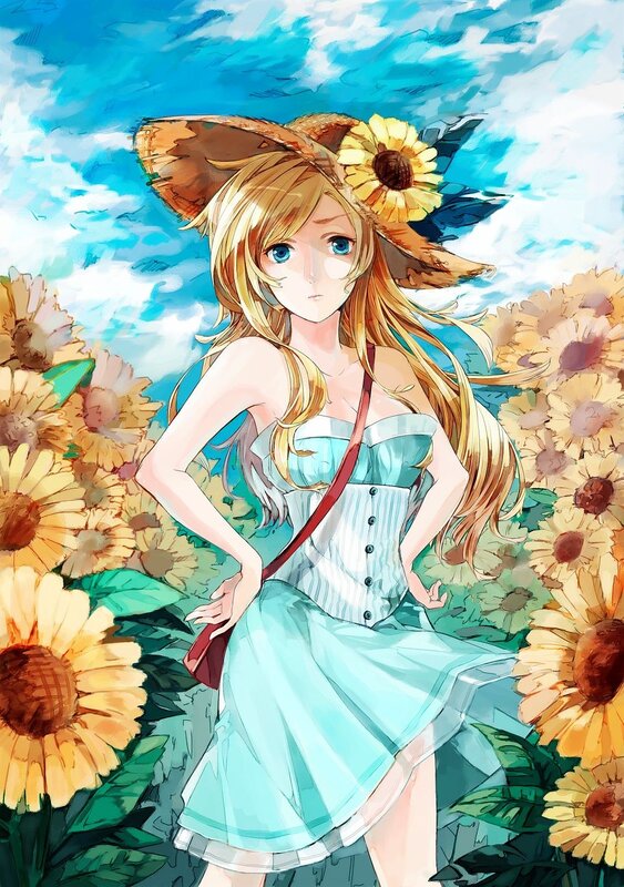 girl in sunflower field