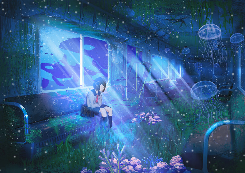 Girl in Sunken Train