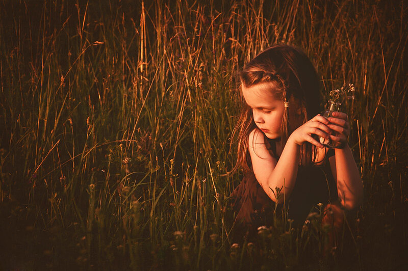 Girl in Tall Grass — Brown