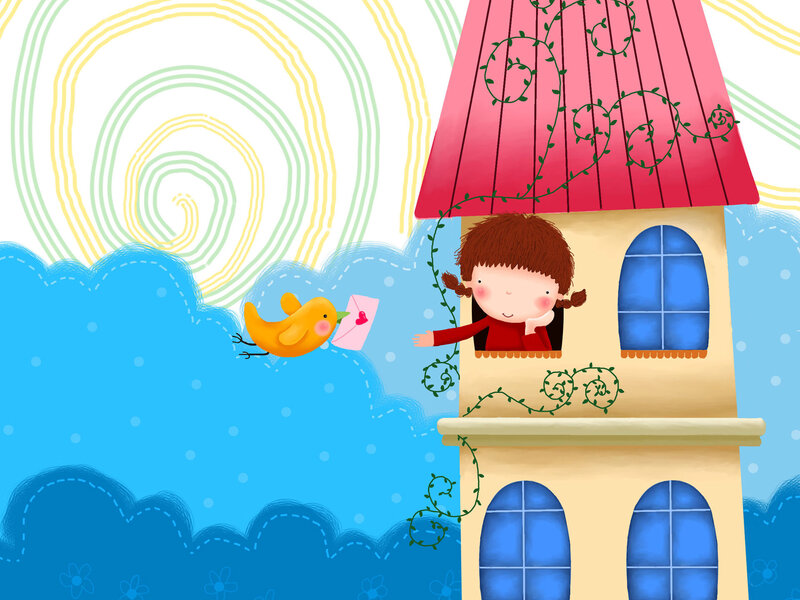 Girl in Tower Window