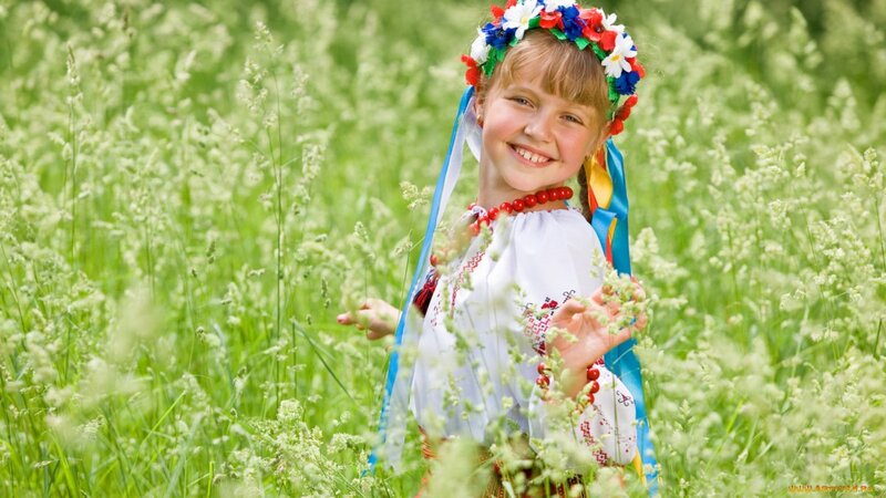 Girl in Traditional Dress — Green