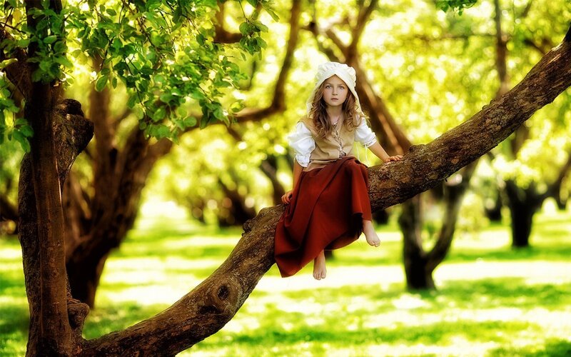Girl in Tree Costume — Green