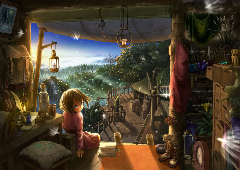 Girl in Treehouse — Brown