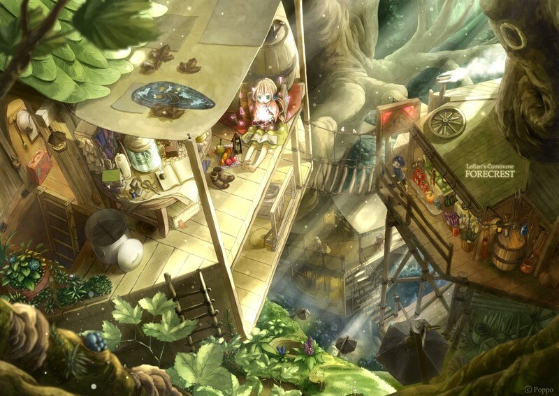 Girl in Treehouse — Green