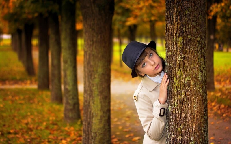 Girl in Trench Coat — Brown