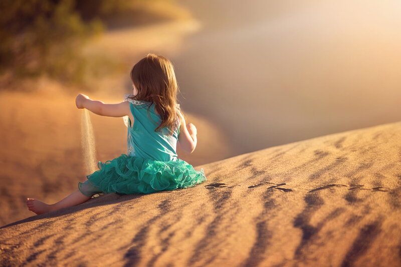 Girl in Turquoise Dress
