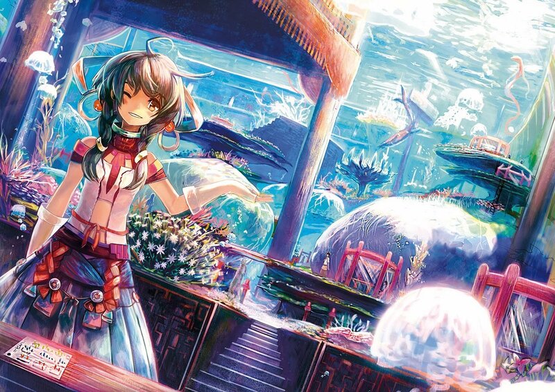 Girl in Underwater City — Blue