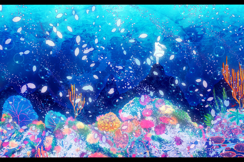Girl in Underwater Scene