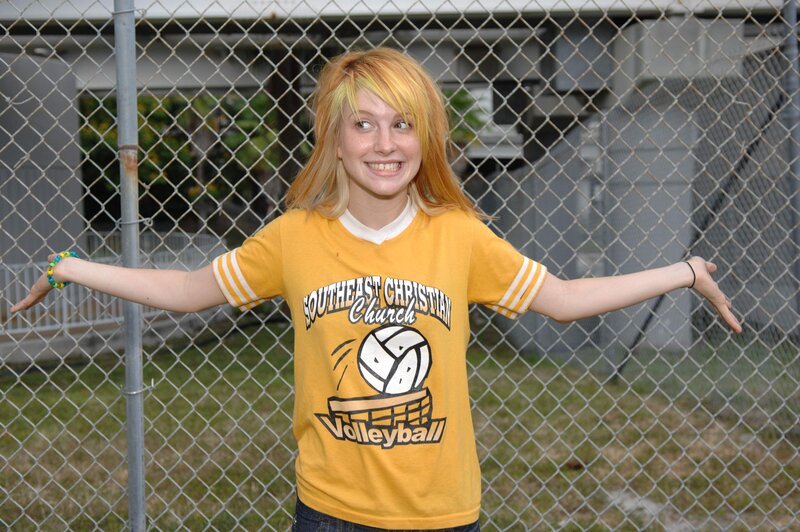 girl in volleyball shirt
