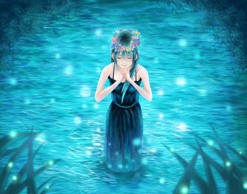 Girl in Water — Blue