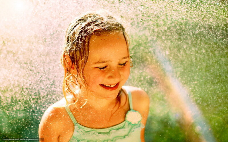 Girl in Water Spray