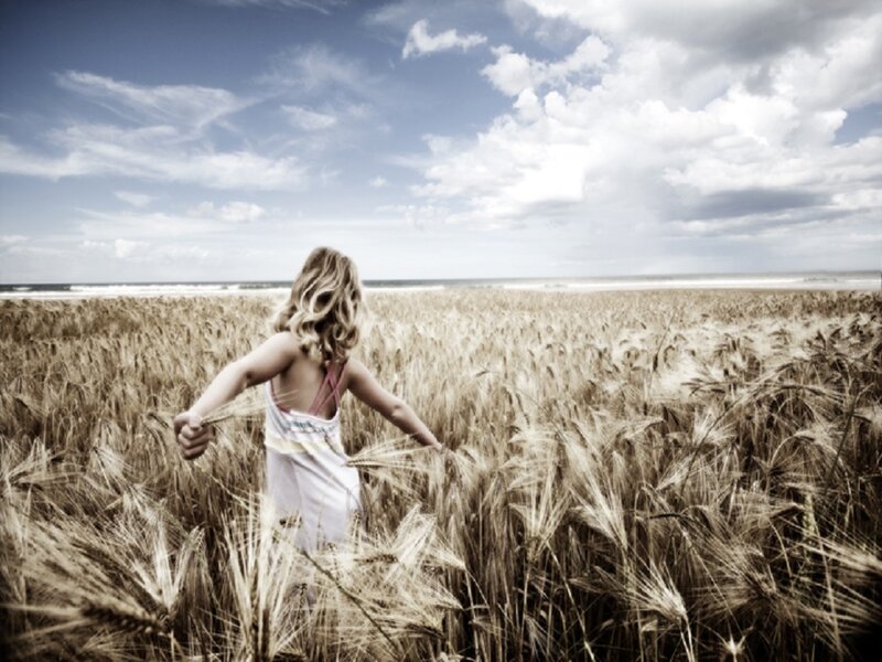 Girl in Wheat Field — Brown