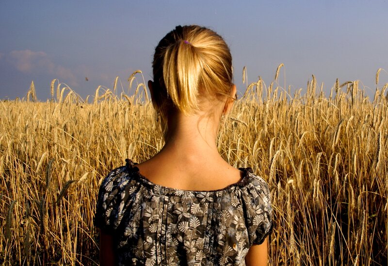 Girl in Wheat Field — Gold