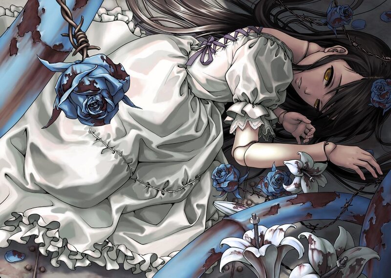 Girl in White Dress — Dramatic, Manga