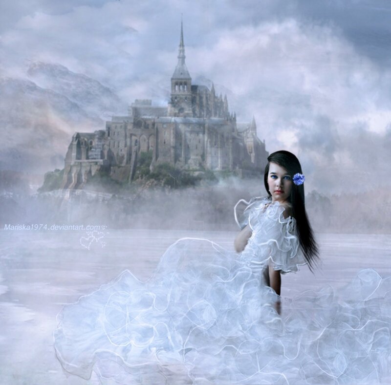 Girl in White Dress — Dreamy, Digital Art