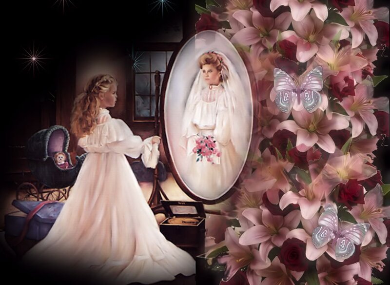 Girl in White Dress — Dreamy, Illustration
