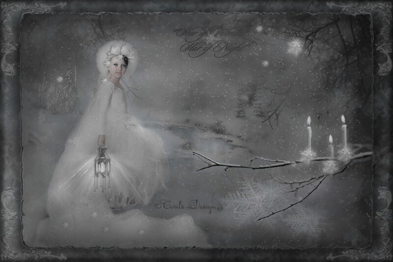 Girl in White Dress — Dreamy, Winter, Digital Art