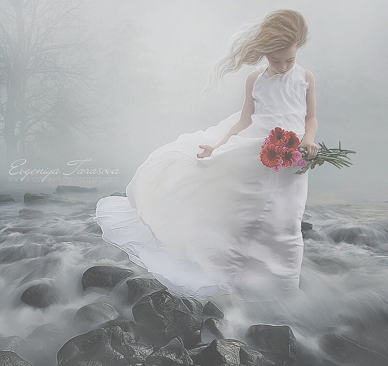 Girl in White Dress — Ethereal, Digital Art