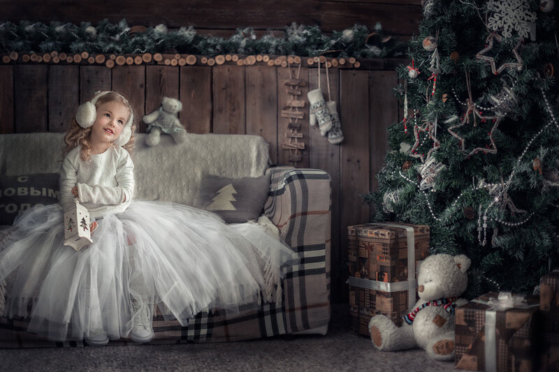 Girl in White Dress — Festive