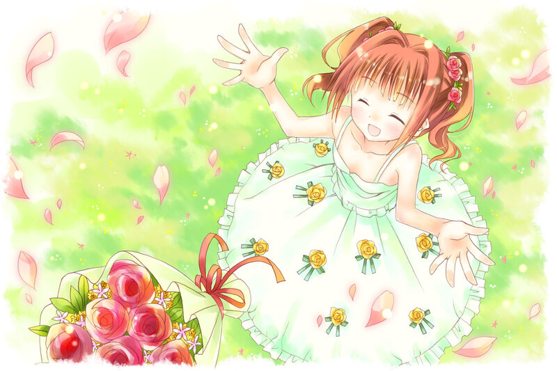 Girl in White Dress — Green, Joyful
