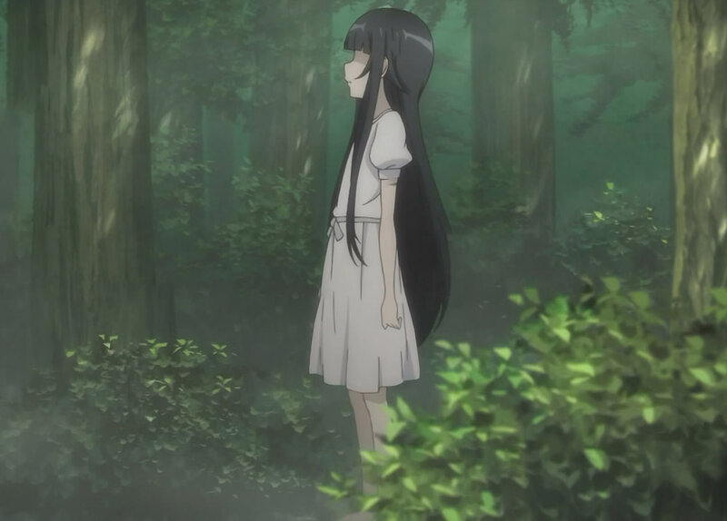 Girl in White Dress — Green, Serene, Anime