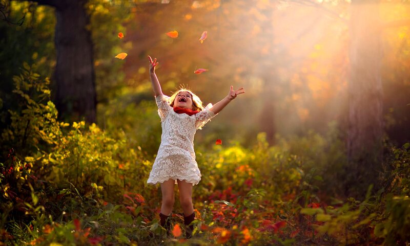 Girl in White Dress — Joyful