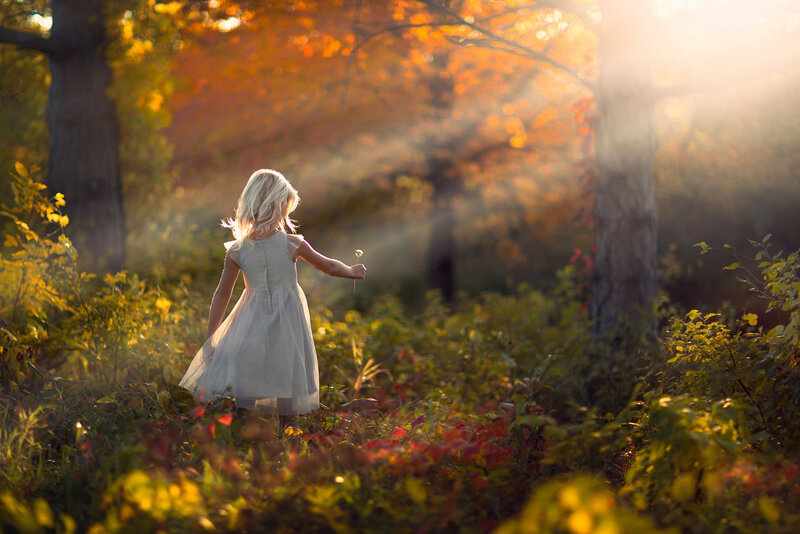 Girl in White Dress — Orange