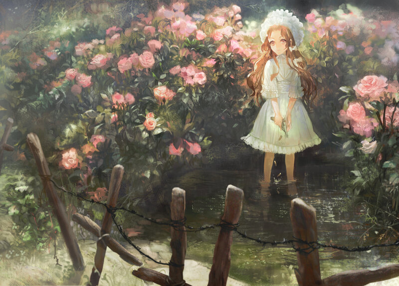 Girl in White Dress — Pink, Dramatic