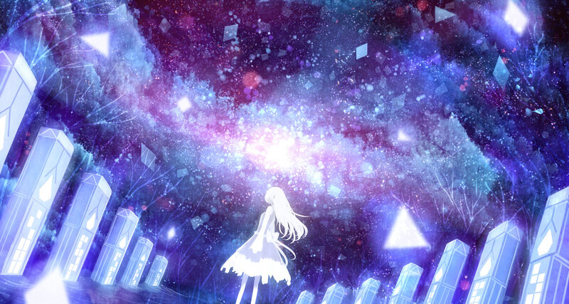 Girl in White Dress — Purple, Dreamy